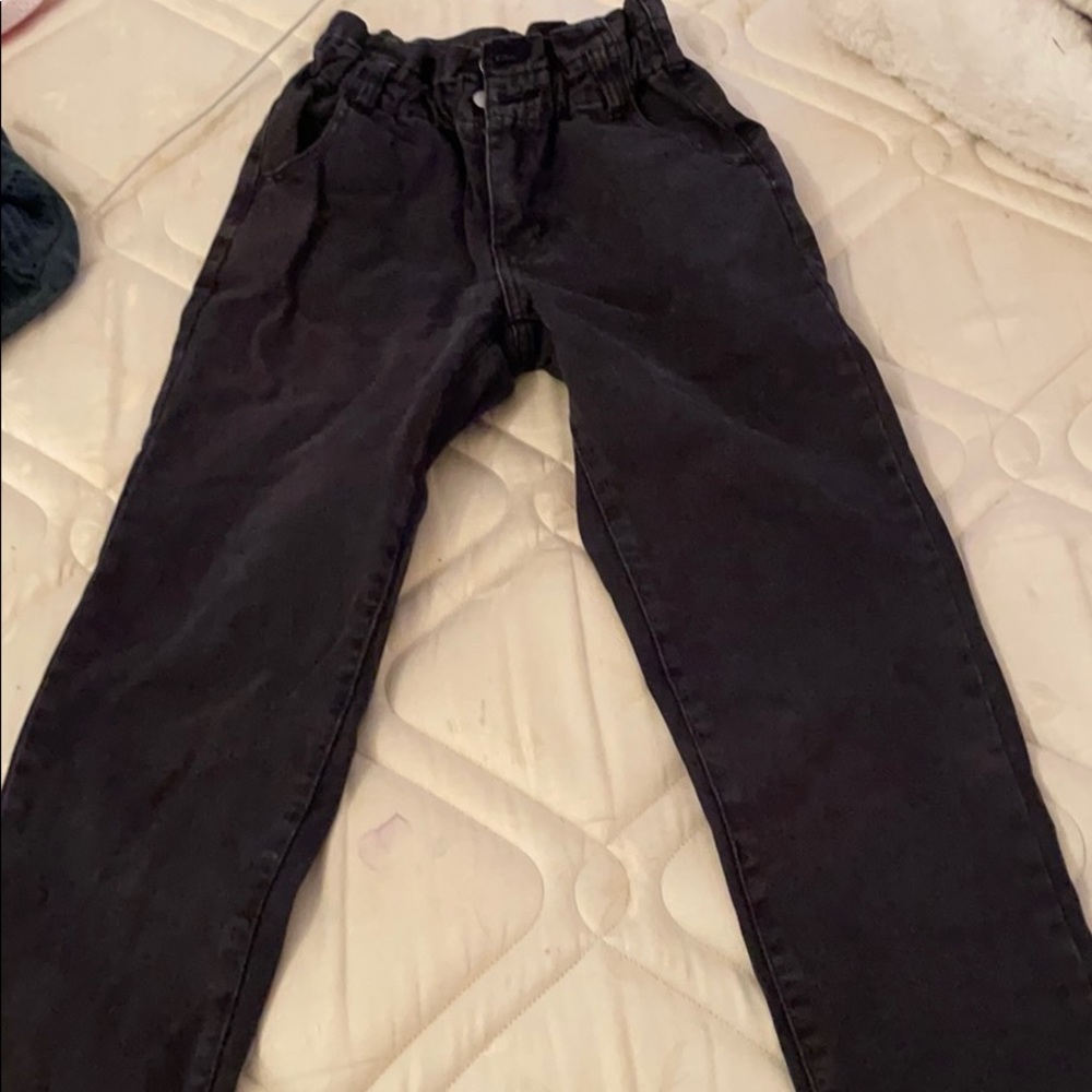 high waisted black mom jeans